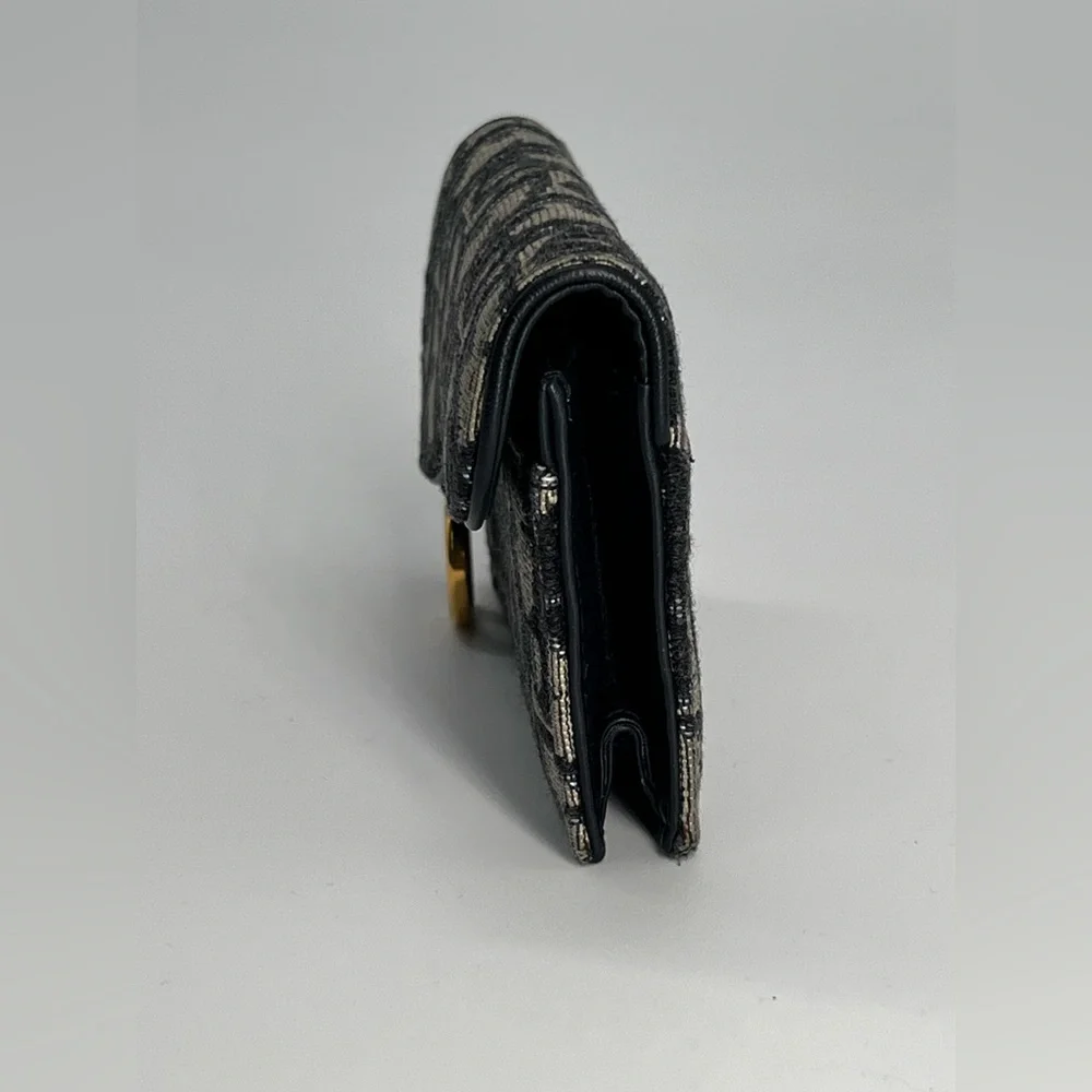 Cristian Dior Oblique Saddle Card Holder Wallet